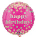 Pink Gold Spots Happy Birthday Foil Balloon (5/Pk)