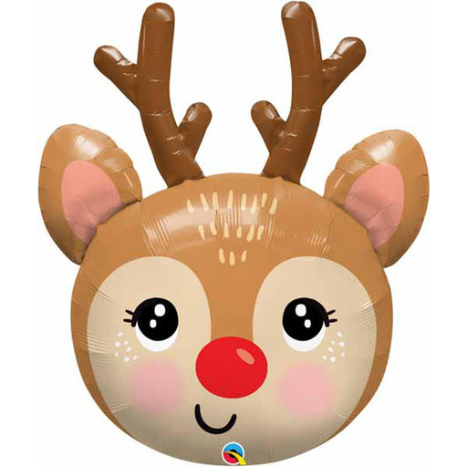 35″ Red Nosed Reindeer Foil Balloon (3/Pk)