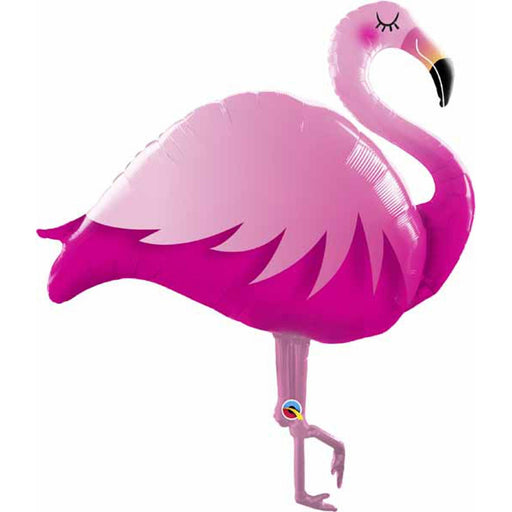A 46-inch pink flamingo-shaped foil balloon, adding tropical vibes to your event decor.