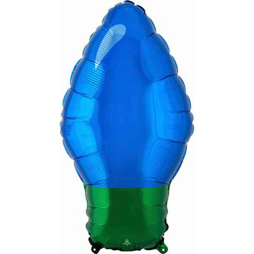 Blue Xmas Light Bulb Balloon - 18" Shape S50 Pkg.