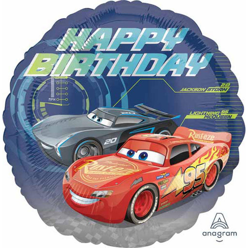 Cars 3 Happy Bday Balloon Package - 18" Round