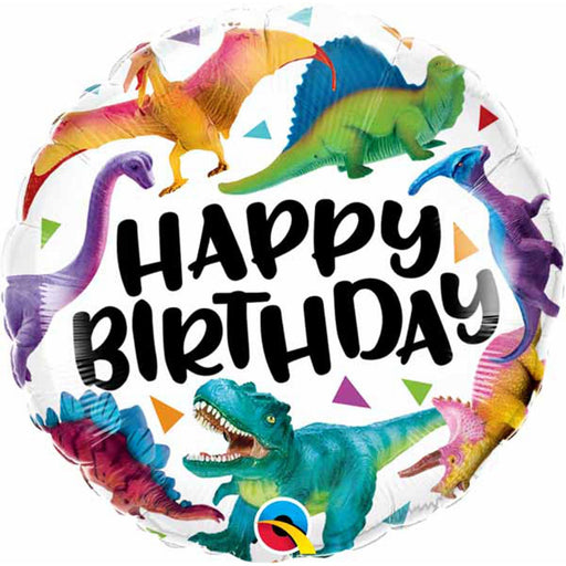 Cheerful 18-inch Birthday Colorful Dinosaurs Foil Balloon for Dino-Mite Celebrations