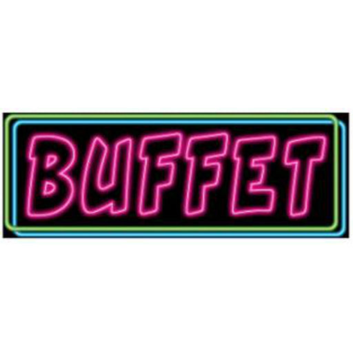 "Colorful Neon Buffet Sign - 8" X 22" For Catering Displays And Restaurant Menus"