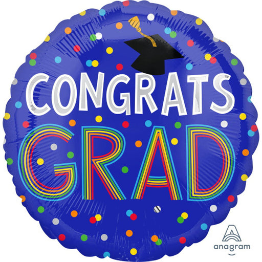 "Congrats Grad Dots 18" Foil Balloons - Pack Of 40"
