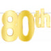 Golden Foil Happy "80th" Birthday Streamer Shimmering Decoration for Milestone Celebrations (1/Pk)