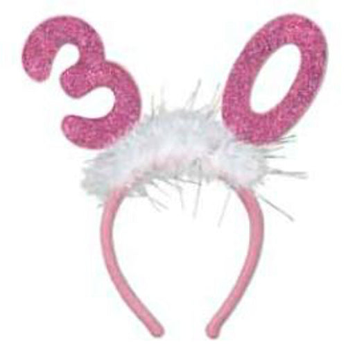30 Glittered Boppers with Marabou Add Glamour to Your 30th Birthday Bash (1/Pk)