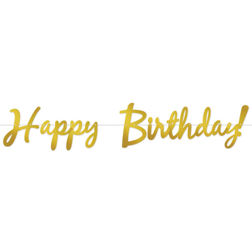 Gold Foil Happy Birthday Streamer