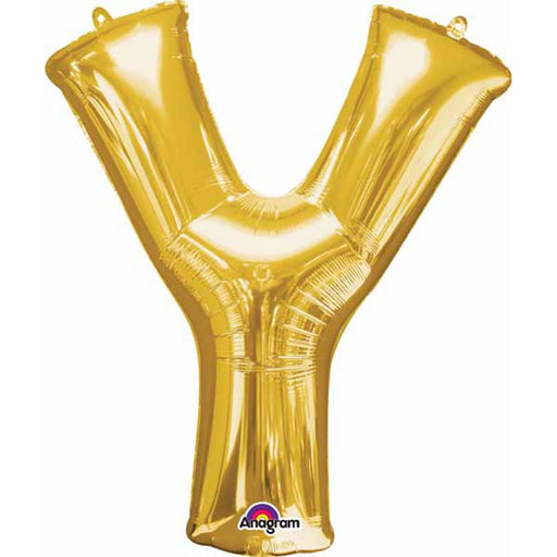 Gold Foil Letter Y Shape - 16 Inch Height - Elegant Decoration For Events - L16.