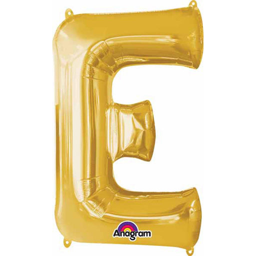 Gold Foil Letter E Balloon - 16" Size - L16 Package.