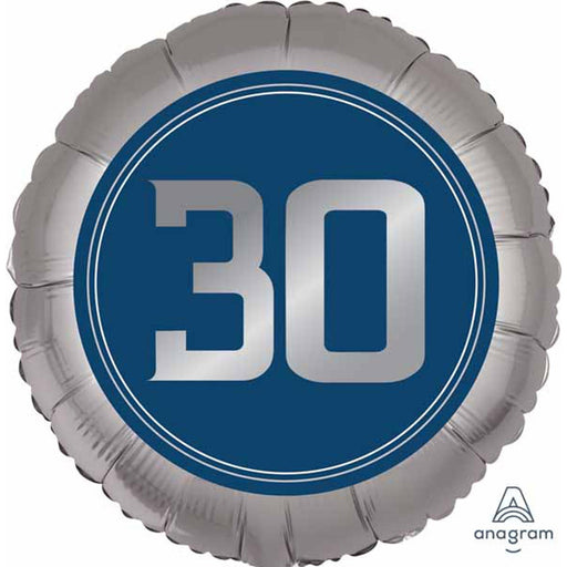 Happy Birthday Man 30 - 18" Round Foil Balloon (5/Pk)