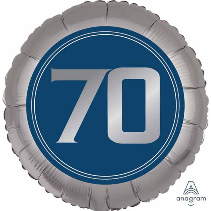 Happy Birthday Man 70 - 18" Flat Foil Balloon (10/Pk)
