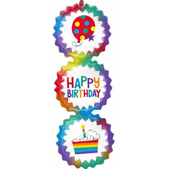 Ombre Burst Extravaganza 38" Package Birthday Ombre Bursts Foil Balloons (5/Pk)
