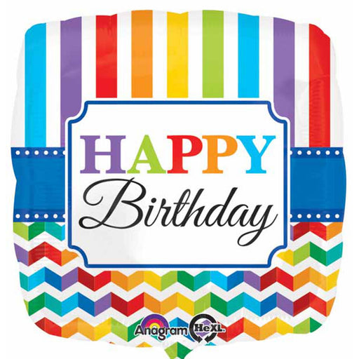 "Striped & Chevron Balloon Party Pack - 18" Square, S40 Helium Quality"