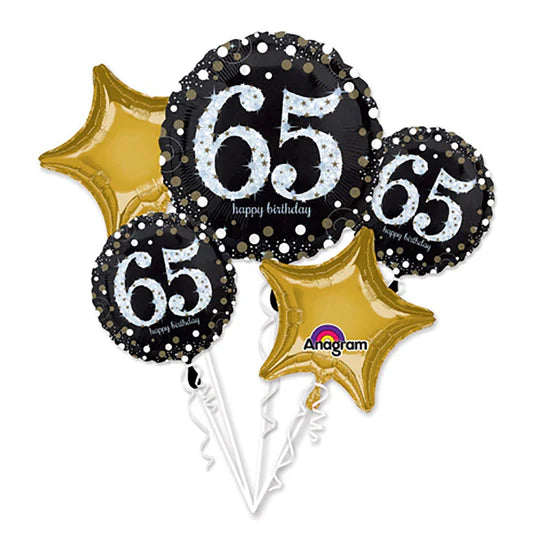 Sparkling Birthday 65 Bouquet, Foil Balloon