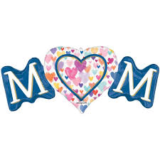 Sprinkled Hearts MOM 40″ Foil Balloon