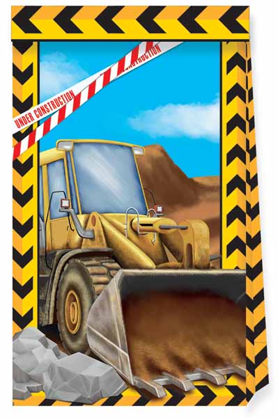 Construction vehicle paper party favour bag