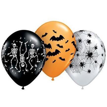 Halloween Balloons in Orange, Black and White Color