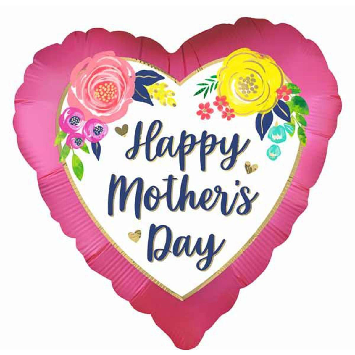 Happy Mother's Day Floral Heart Balloons