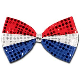 Glitz N Gleam Red, Silver & Blue Bow Tie