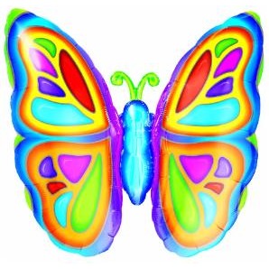 25-Inch Bright Butterfly Foil Balloon