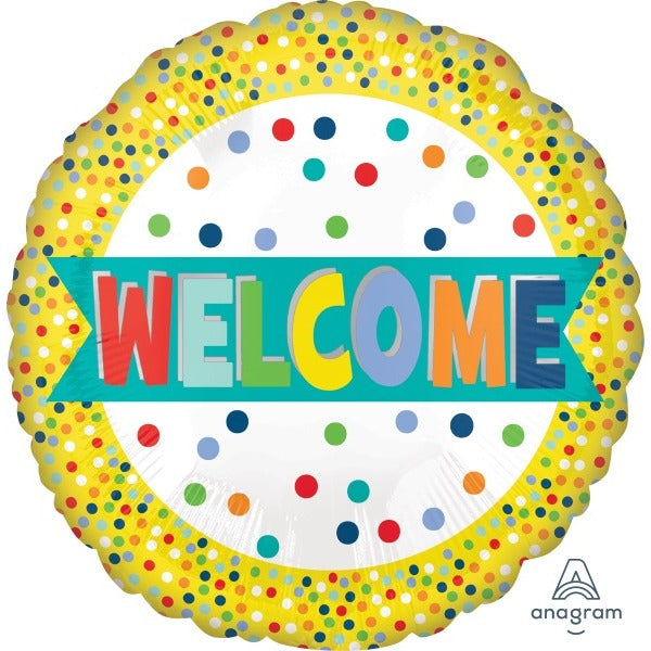 Welcome Lots of Dots 18-Inch Round Foil Balloon