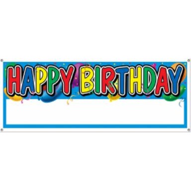 Happy Birthday Blank Sign Banner, 1 Pack