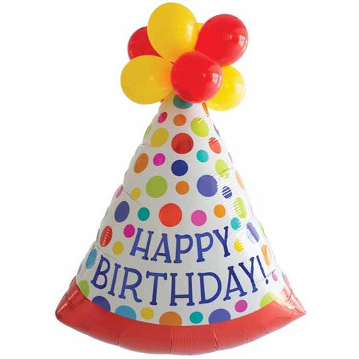 BDAY HAT LATEX ACCEN SHAPE KIT 37" Q10 PK