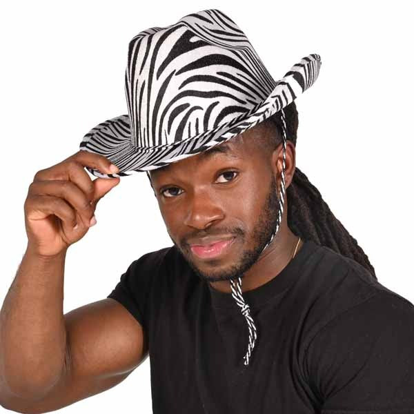 Zebra Print Cowboy Hat