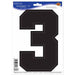 Black Number 3 Peel 'N Place Decoration