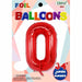 34-Inch Red Number 0 Foil Balloon