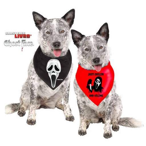 Ghost Face Black Pet Bandana, Small/Medium