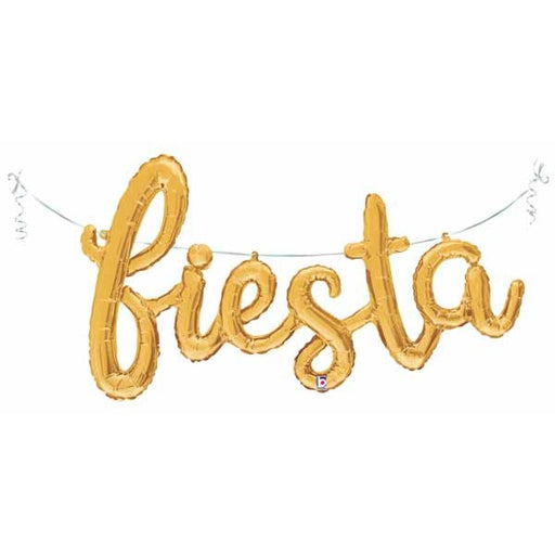 Ballon Fiesta Gold Script à gonfler à l'air, 135 cm