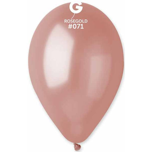 Gemar 12-Inch Metallic Rose Gold Latex Balloons, 50 Pack