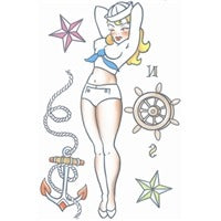 Sailor Girl Pin-Up Temporary Tattoo