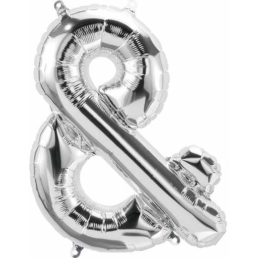 16-Inch Silver Ampersand (&) Balloon