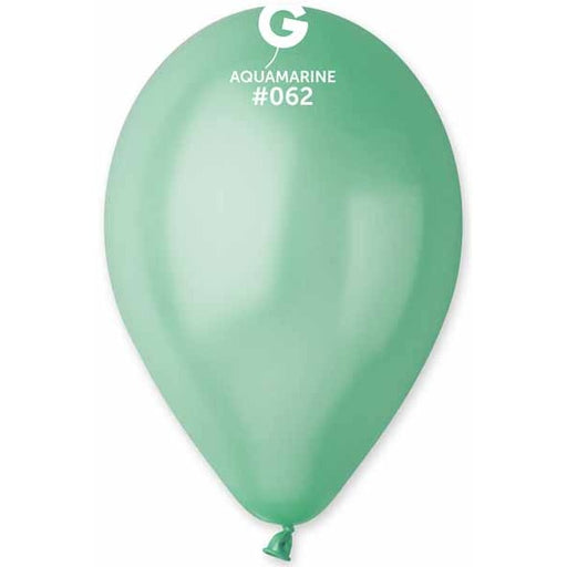 Gemar 12-Inch Metallic Aquamarine #062 Latex Balloons, 50 Count