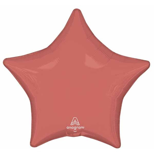 Coral Star Foil Balloon, 19 Inch