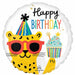 Party Animal Happy Birthday 18" Round Foil Balloon