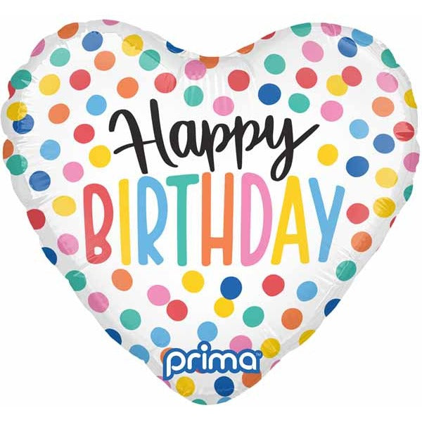 PRIMA BIRTHDAY 9" CONFETTI HEART 6/PKG