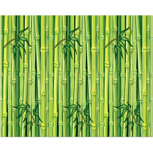Bamboo Print Luau Backdrop, 4 ft x 30 ft