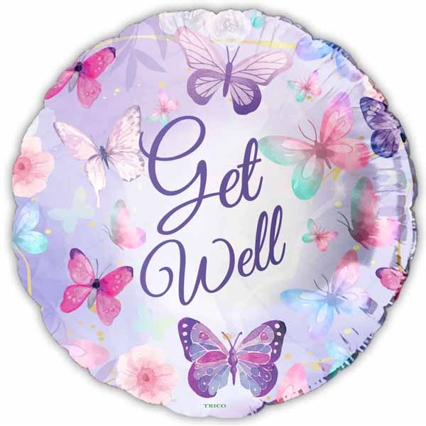 Get Well Butterflies 18" Foil Balloon
