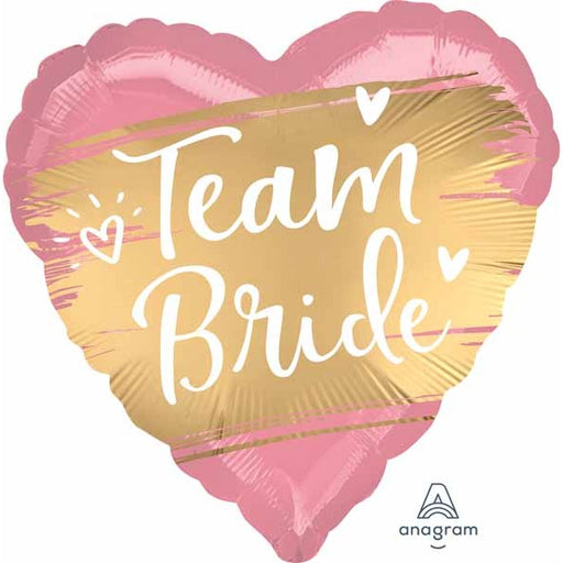 Gold Team Bride 18-Inch Heart Foil Balloon