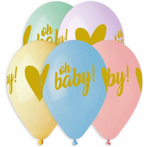 Gemar 13" Oh Baby Printed Latex Balloons, 50 Count