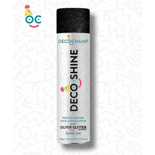 Decochamp DecoShine Silver Glitter Balloon Spray, 600 ml
