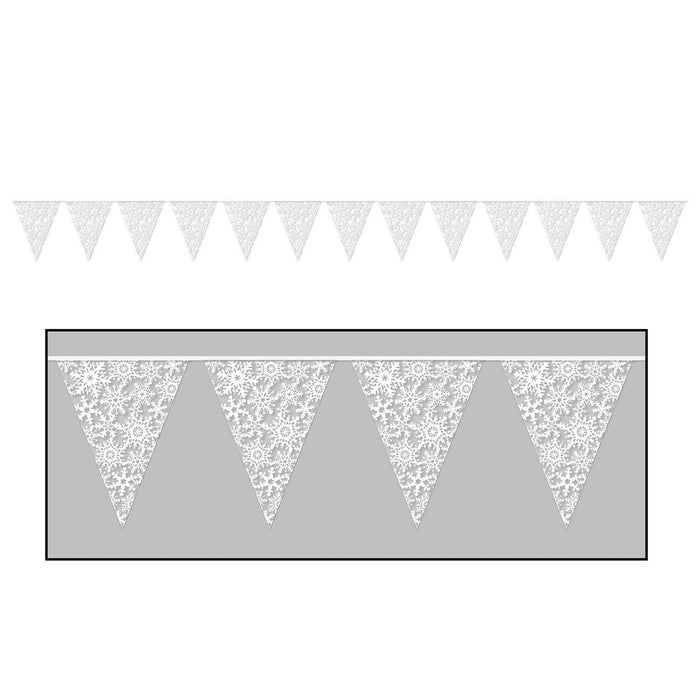 Snowflake Pennant Banner, 11 Inches x 12 Feet