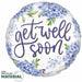 Get Well Hydrangea 18-Inch Round Foil Balloon