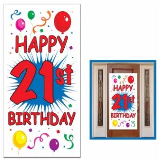21st Birthday Door Cover, 30 Inches x 5 Feet