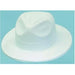 White Velour Plastic Fedora Hats, 48 Count