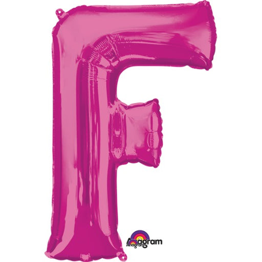 Pink Letter F Balloon, 32 Inch