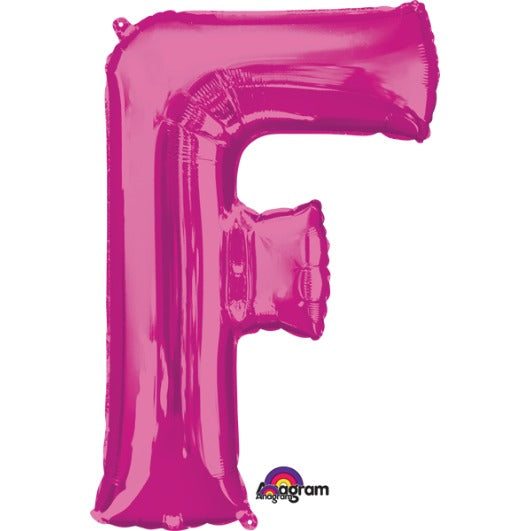 Pink Letter F Balloon, 32 Inch